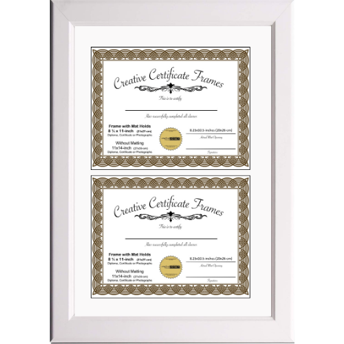 White Double Diploma Frame