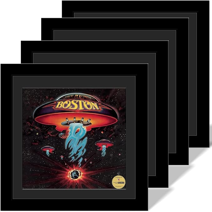 12" Manhattan Black Album Cover Record Frame with Matting