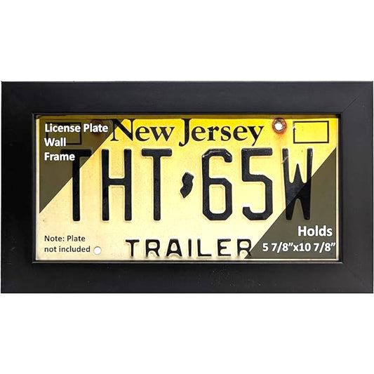 Black License Plate Wall Frame 5-7/8" x 10-7/8" inch