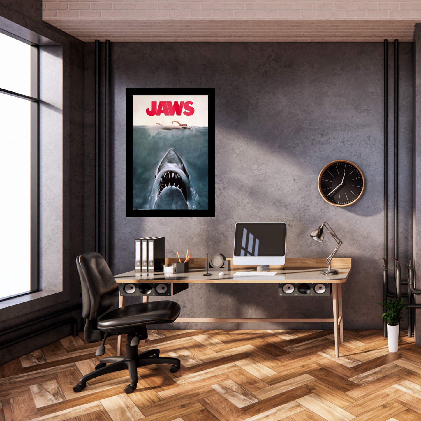 24x36 Movie Black Poster Frame Displays vertical or horizontal with installed hardware