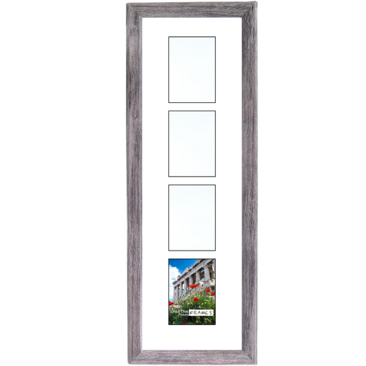 4x6-inch Multi Opening Driftwood Vertical Picture Frame