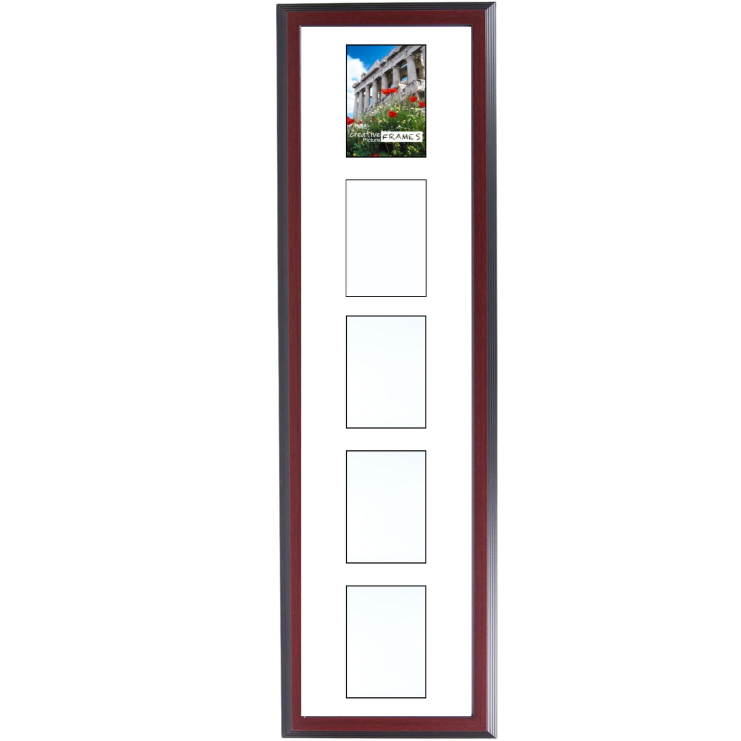 4x6 -inch Multi 2-6 Opening Congress Mahogany Vertical Picture Frame Collage