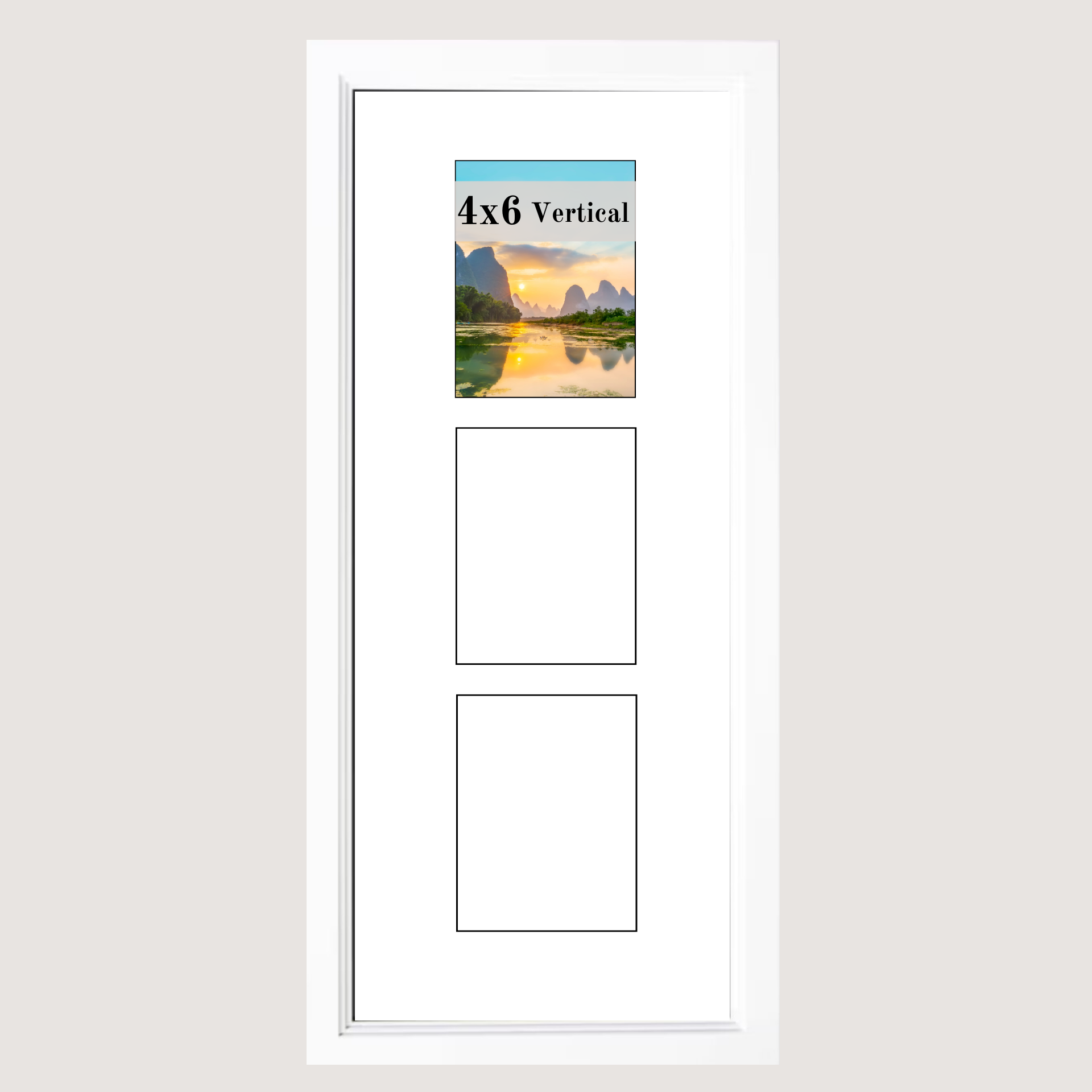 4x6-inch 2-6 Opening Mahogany Vertical Picture Frame