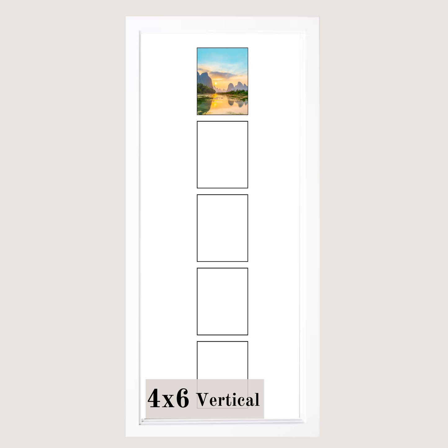 4x6 Multi 1-6 Opening Cottage White Vertical Picture Frame Collage