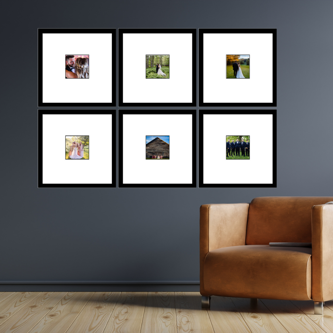 Gallery Wall Picture Frame 20x20 with Mat Opening Option