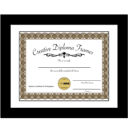 6x8 Black Diploma Frame with Mat