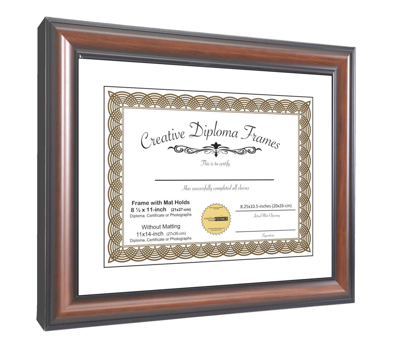 Walnut Diploma Frame with Mat
