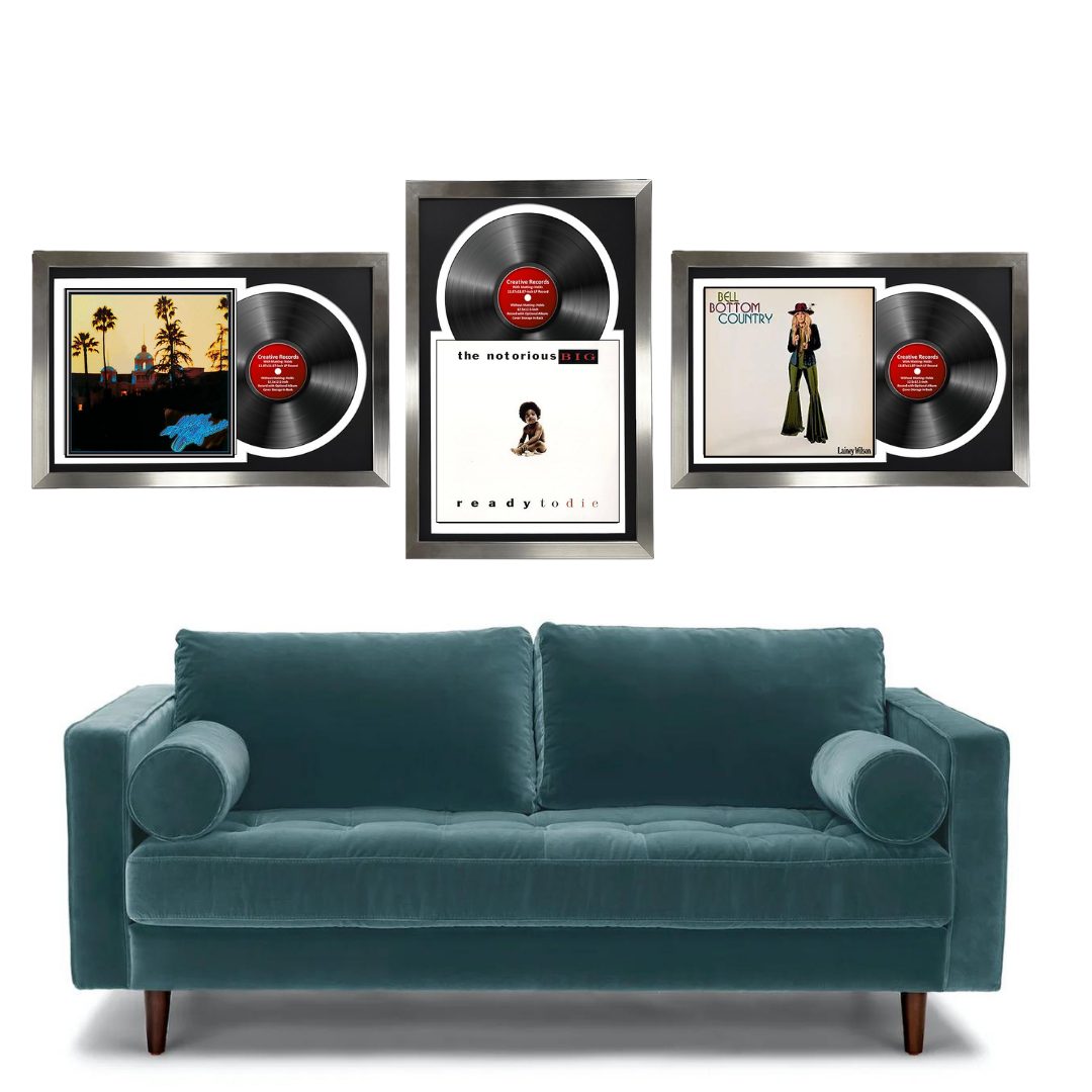 12" Jukebox Record Frame in Our Carnegie Stainless Steel Molding