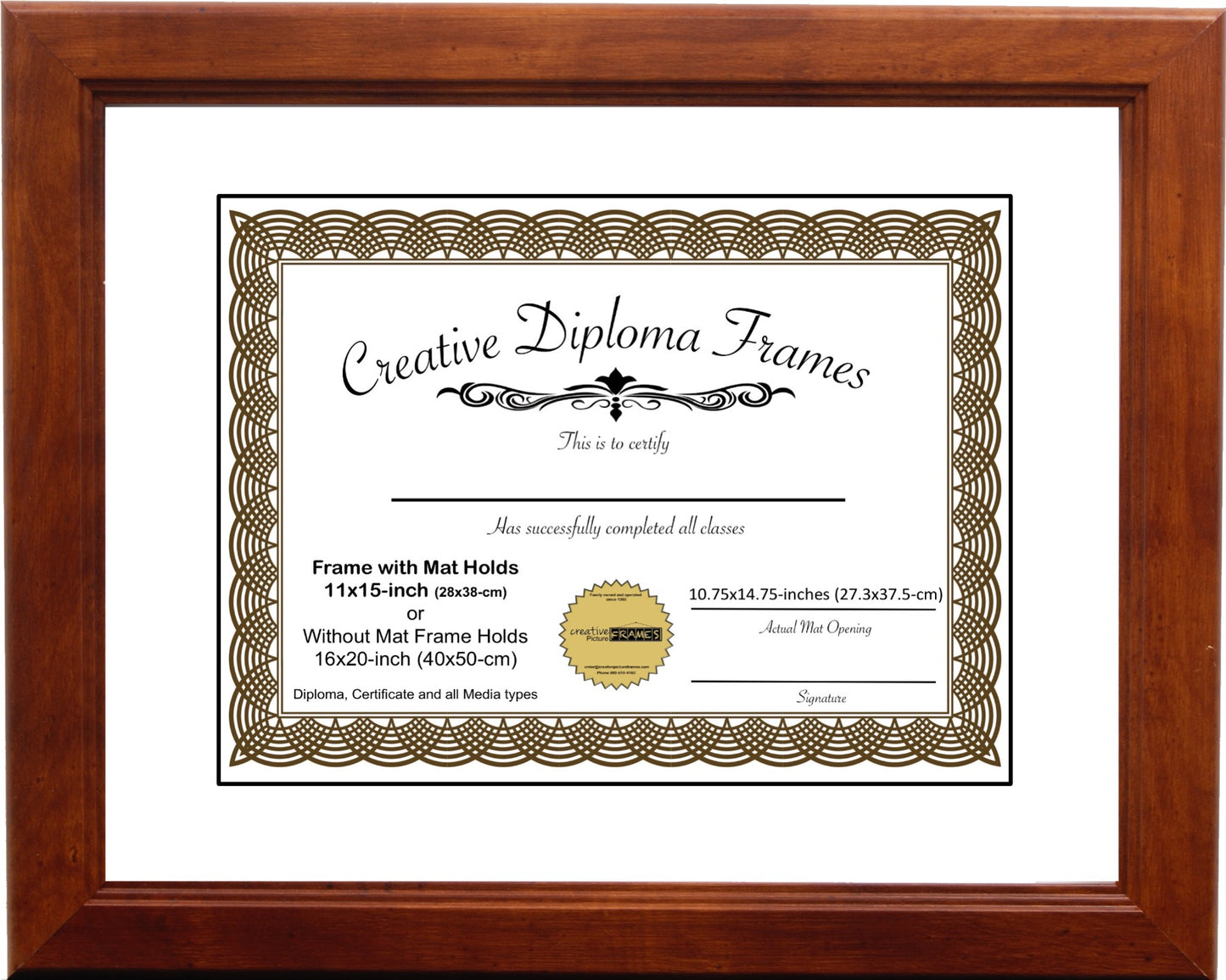 Walnut Diploma Frame with Mat