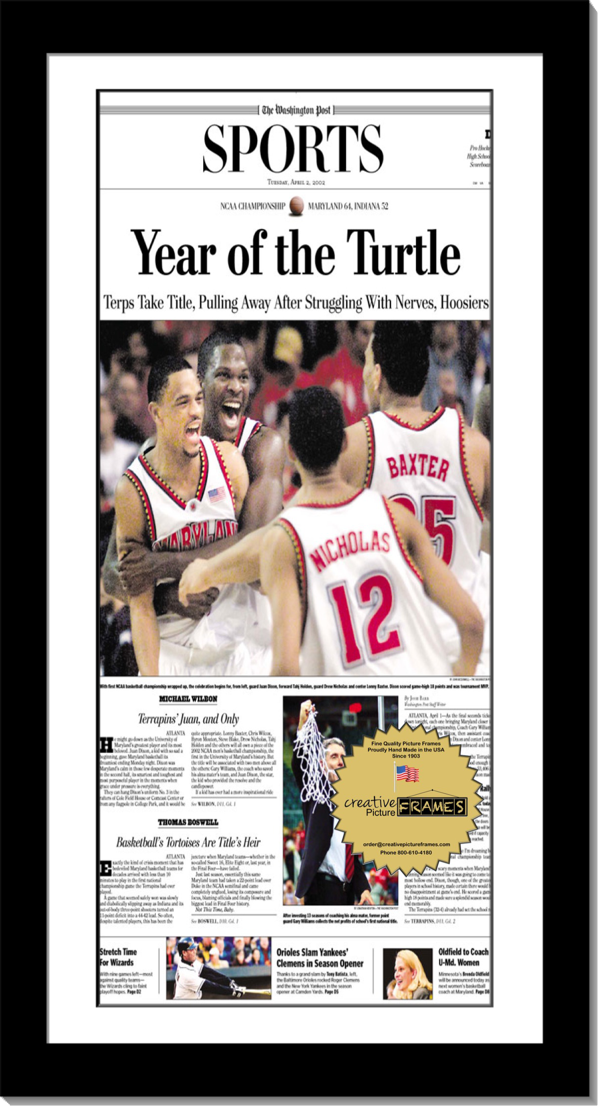 13x22 Newspaper Frame with Mat