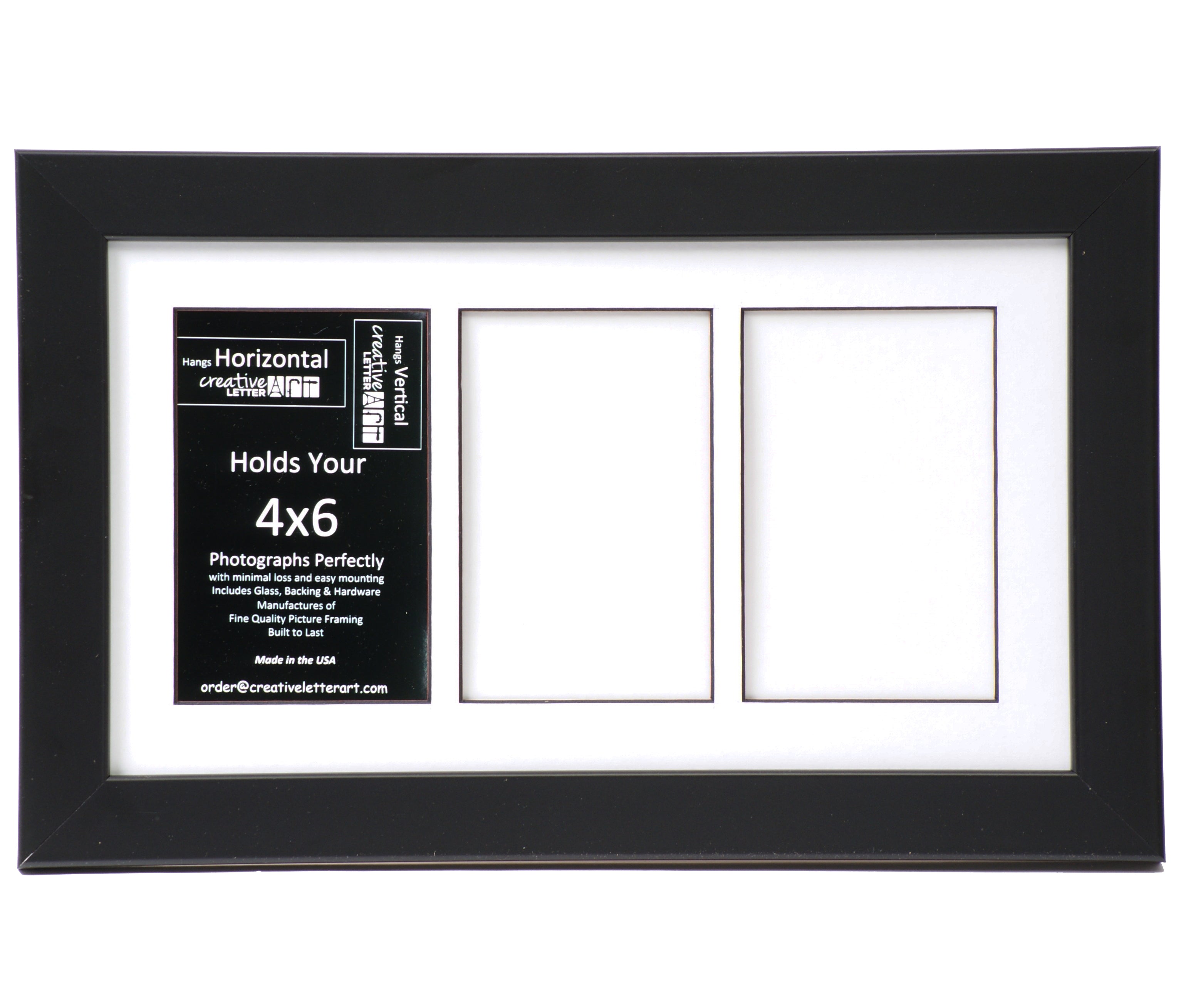 4x6-inch 2-6 Opening White Vertical Picture Frame