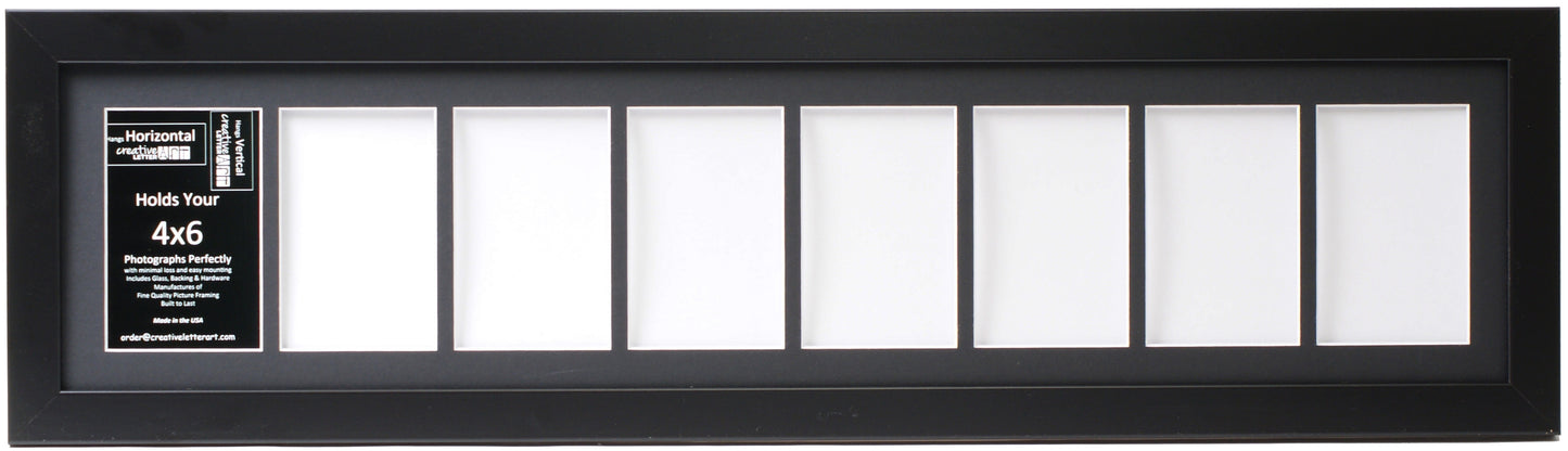 4x6-inch Multi Opening Black Picture Frame