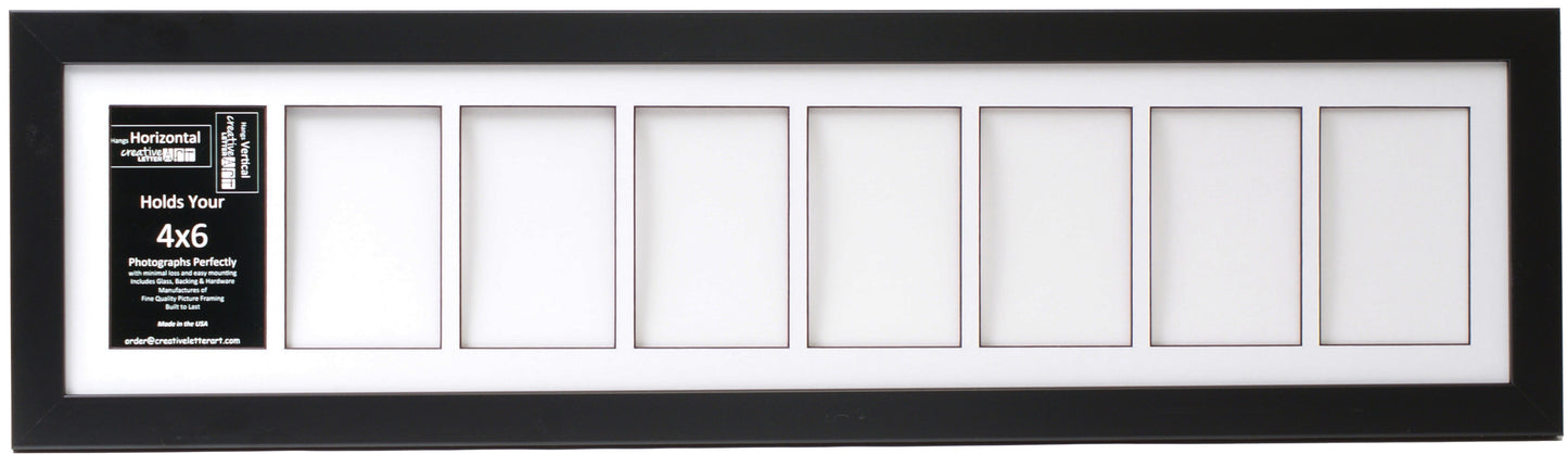 4x6-inch Multi Opening Black Picture Frame