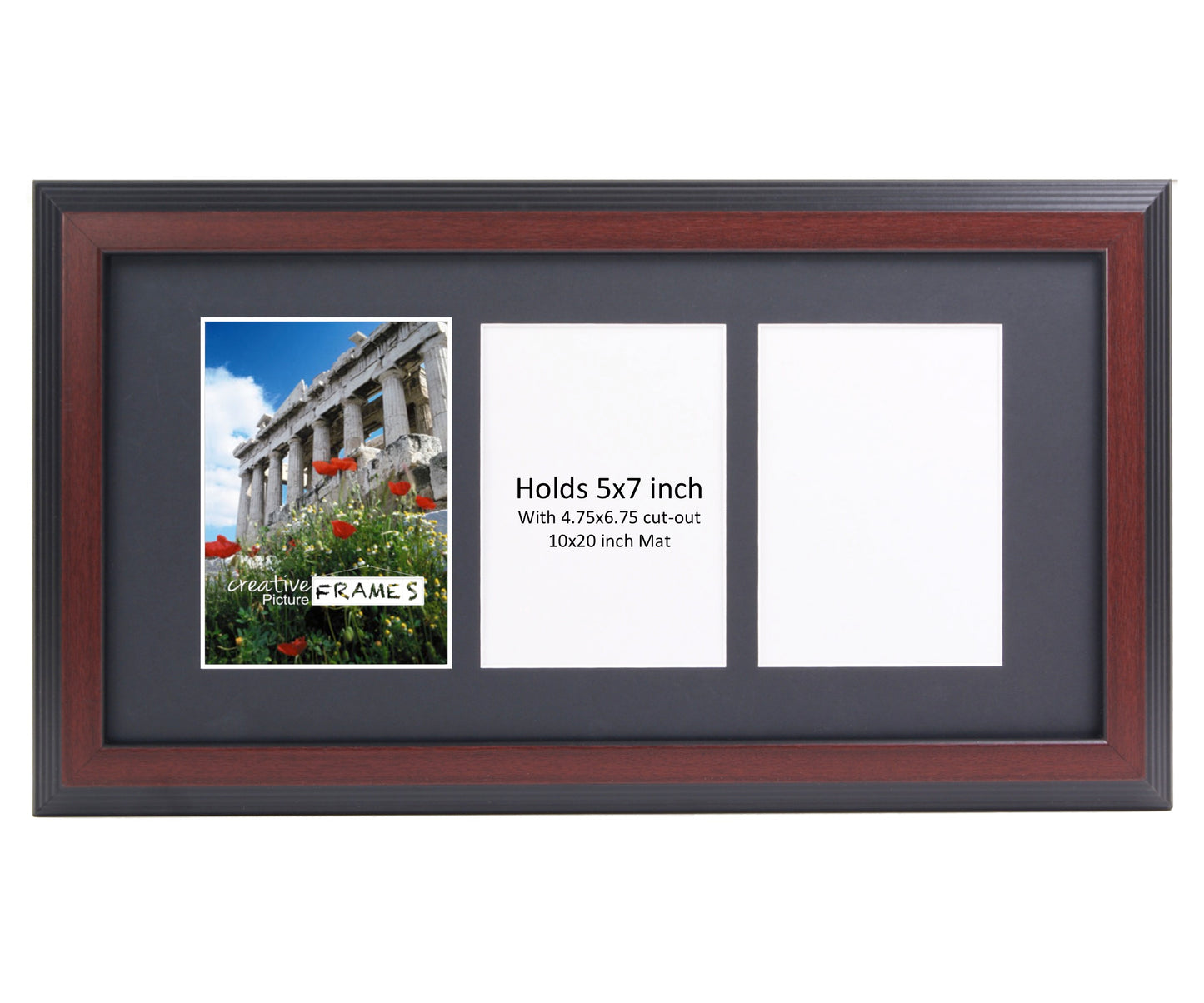 5x7-inch 3-8 Opening Mahogany Picture Frame