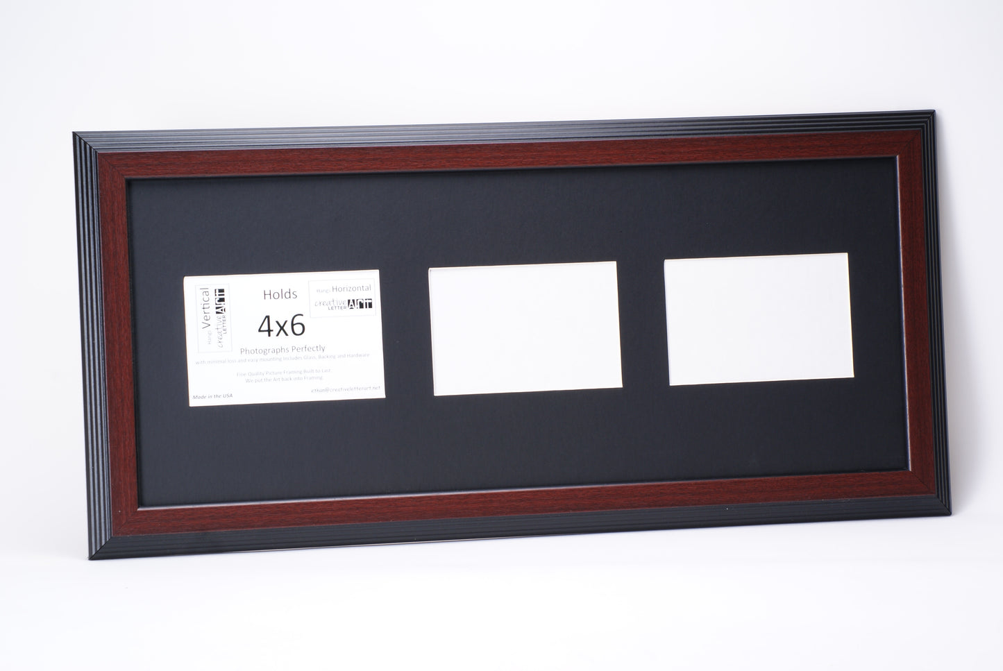 4x6 -inch Multi 2-6 Opening Congress Mahogany Vertical Picture Frame Collage