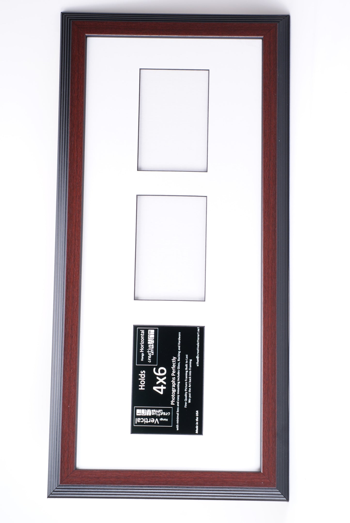 4x6 -inch Multi 2-6 Opening Congress Mahogany Vertical Picture Frame Collage