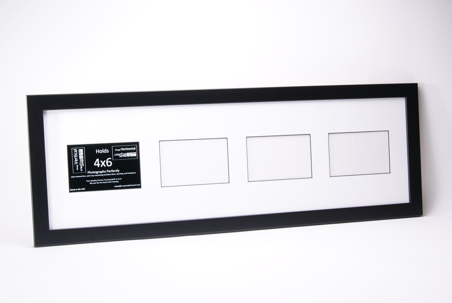 4x6 -inch Multi 1-6 Opening Manhattan Black Vertical Picture Frame Collage