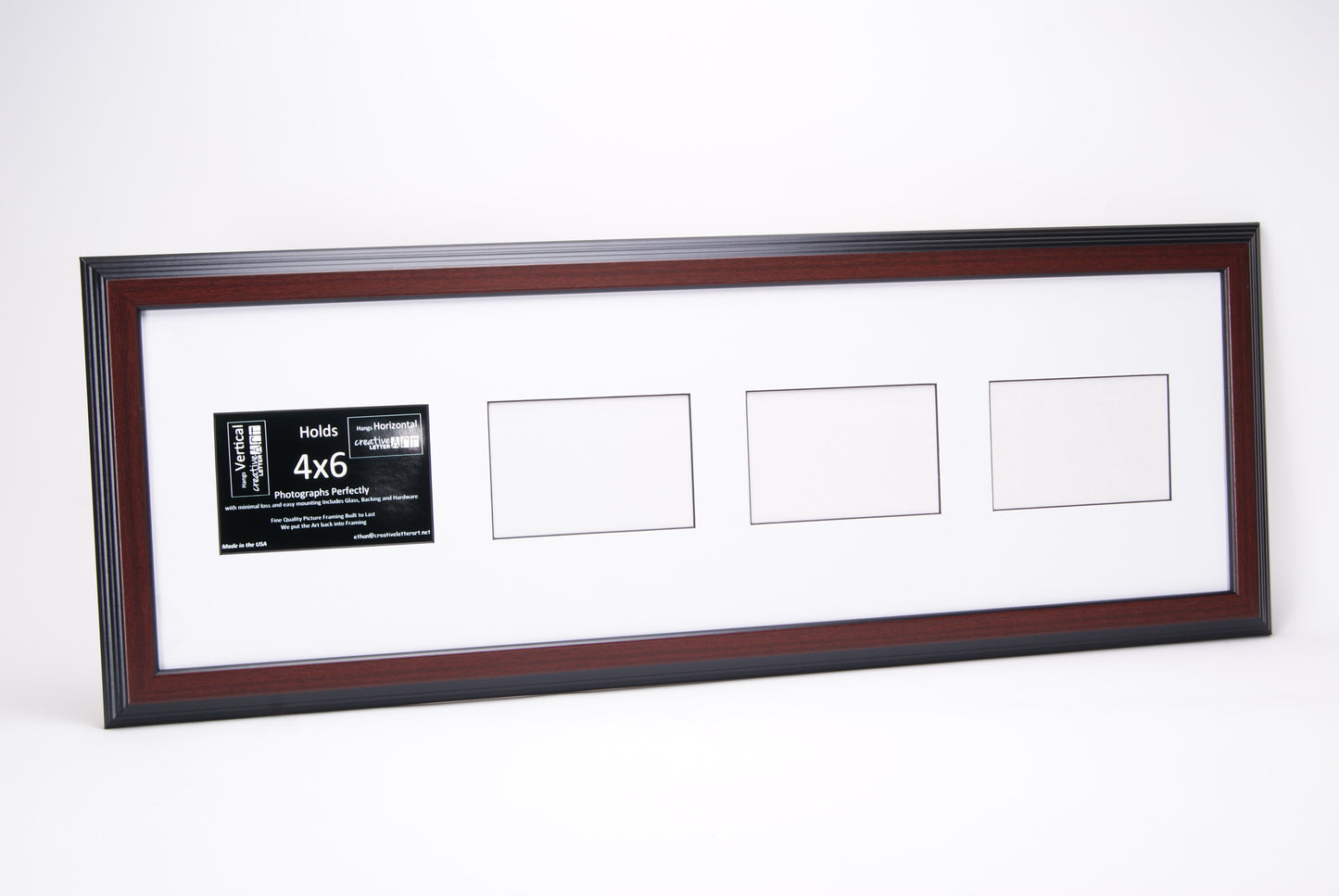 4x6 -inch Multi 2-6 Opening Congress Mahogany Vertical Picture Frame Collage