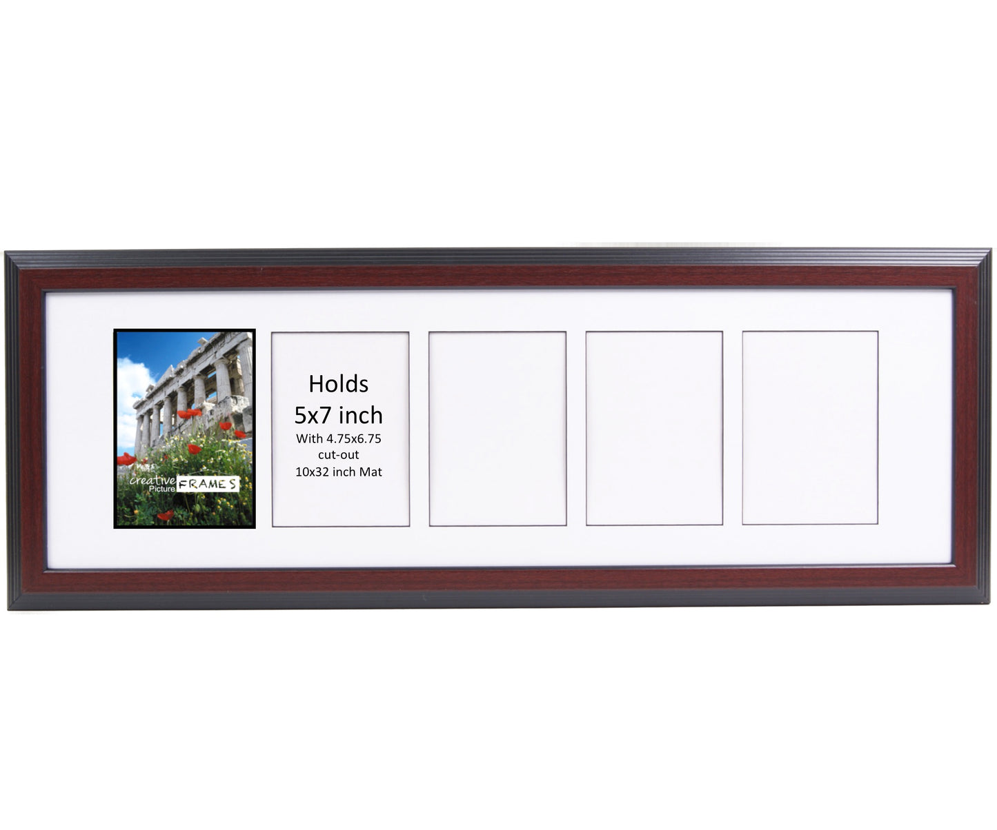 5x7 Multi 1-10 Opening Congress Mahogany Picture Frame Collage