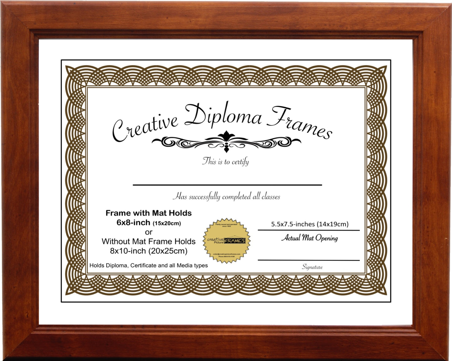 Walnut Diploma Frame with Mat