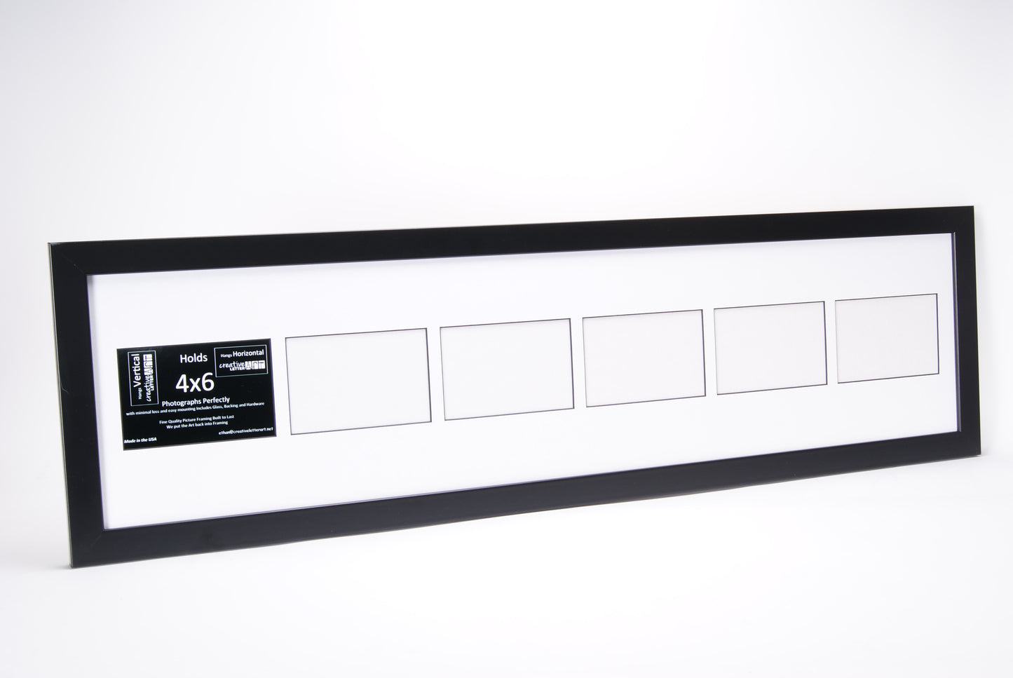 4x6 -inch Multi 1-6 Opening Manhattan Black Vertical Picture Frame Collage