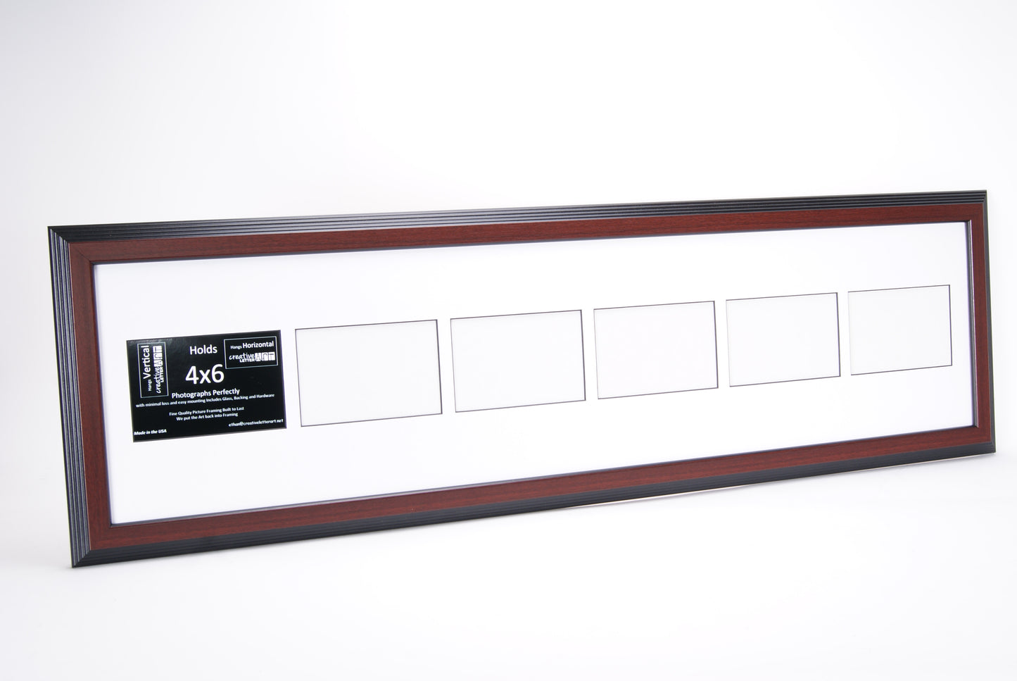 4x6 -inch Multi 2-6 Opening Congress Mahogany Vertical Picture Frame Collage