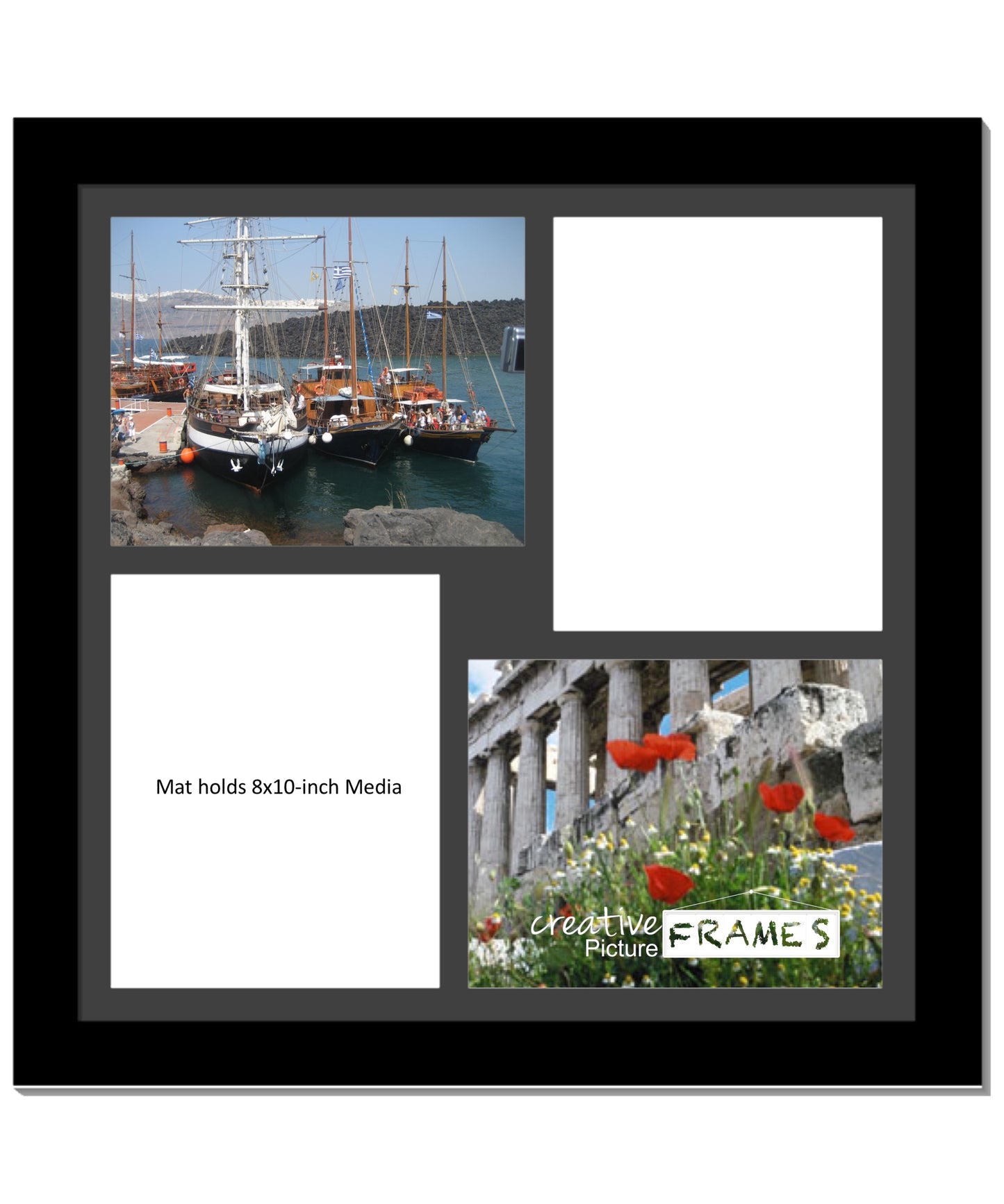 8x10-inch 2-4 Opening Black Picture Frame