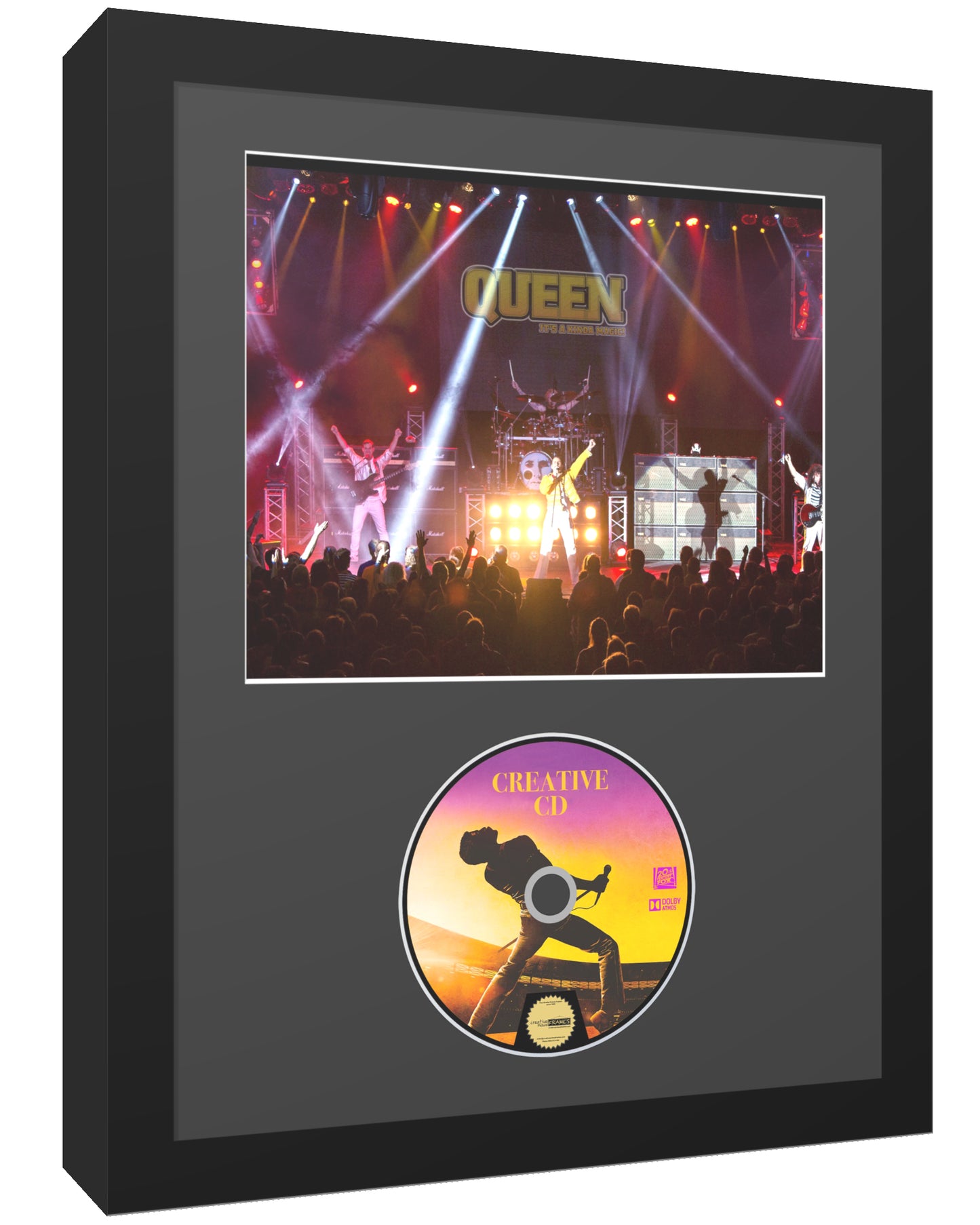 CD Disc Photo Frame with 8x10 Mat Opening Photo in our Manhattan Black Molding