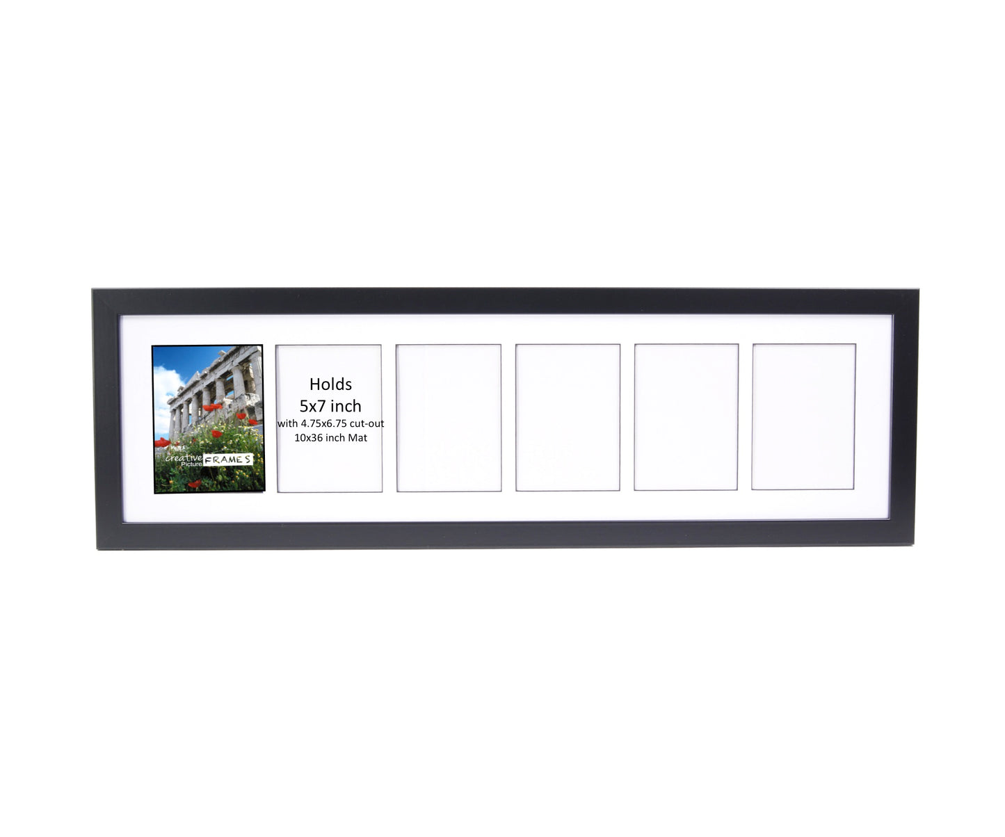 5x7-inch Multi Opening Black Picture Frame