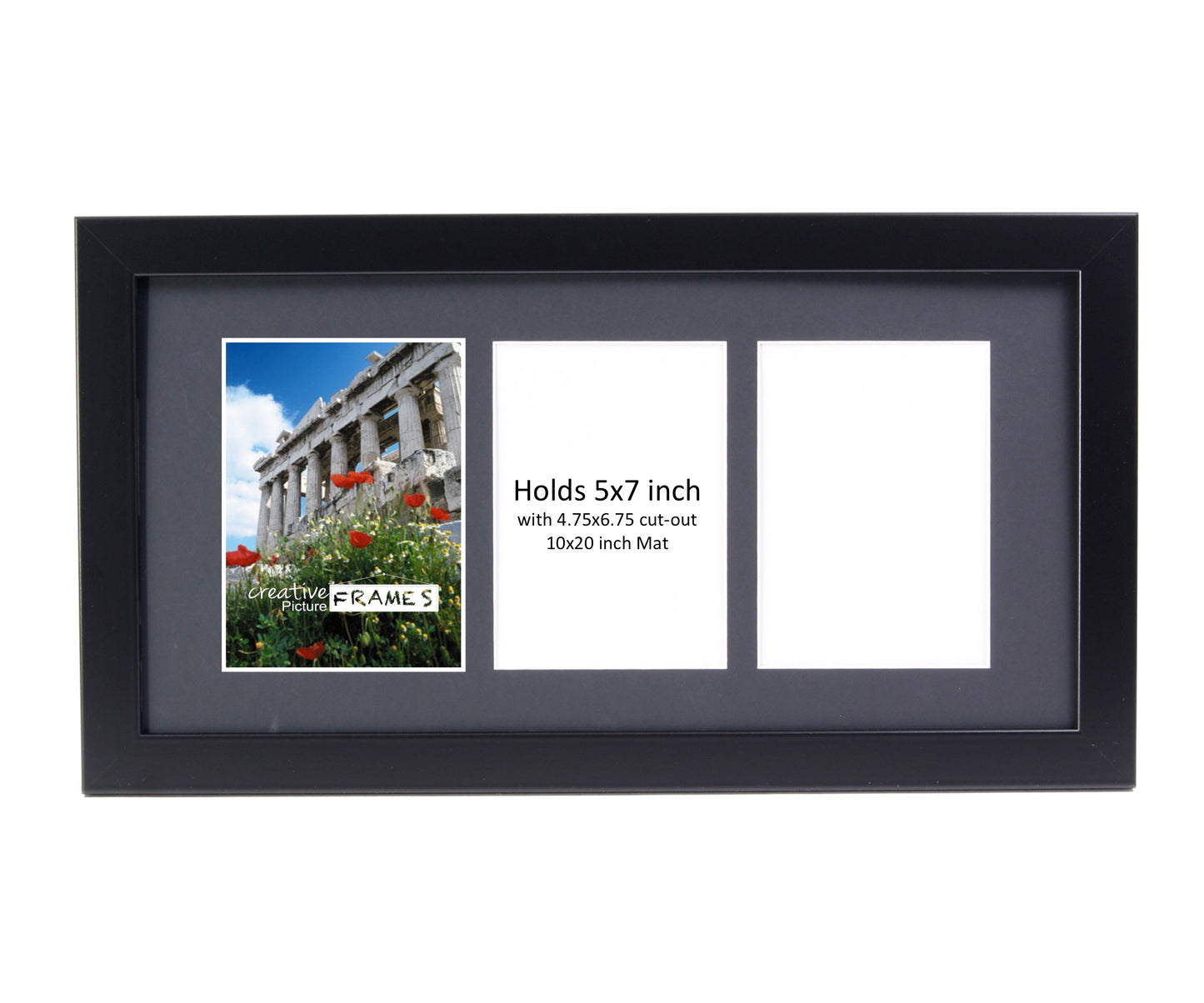 5x7-inch Multi Opening Black Picture Frame