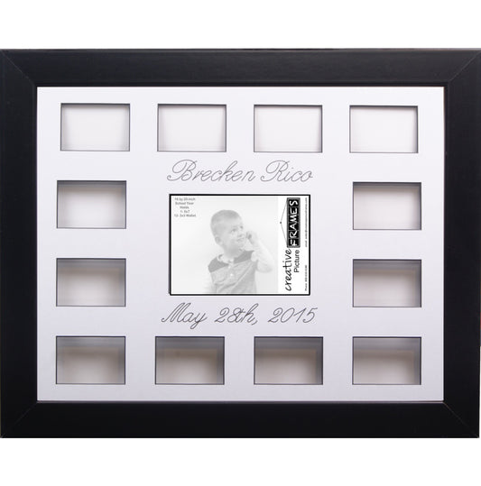 Personalized 12 Month Photo Collage - 16x20 Modern Frames