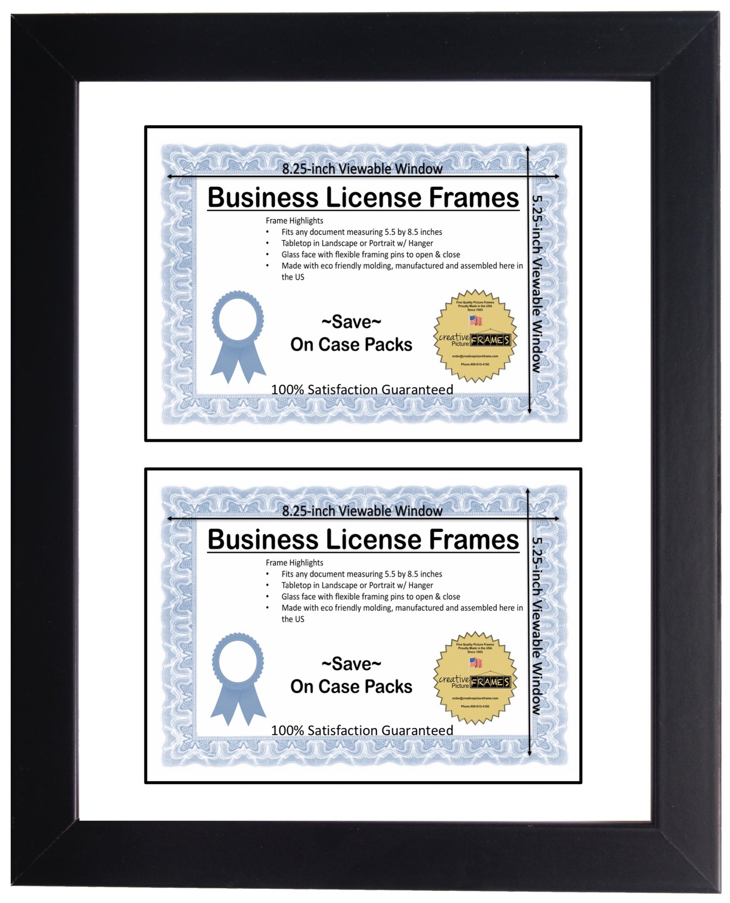 5.5x8.5 Double License Frame with Mat