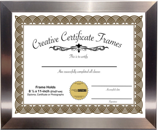 Carnegie Stainless Steel Diploma Frame (No Mat)