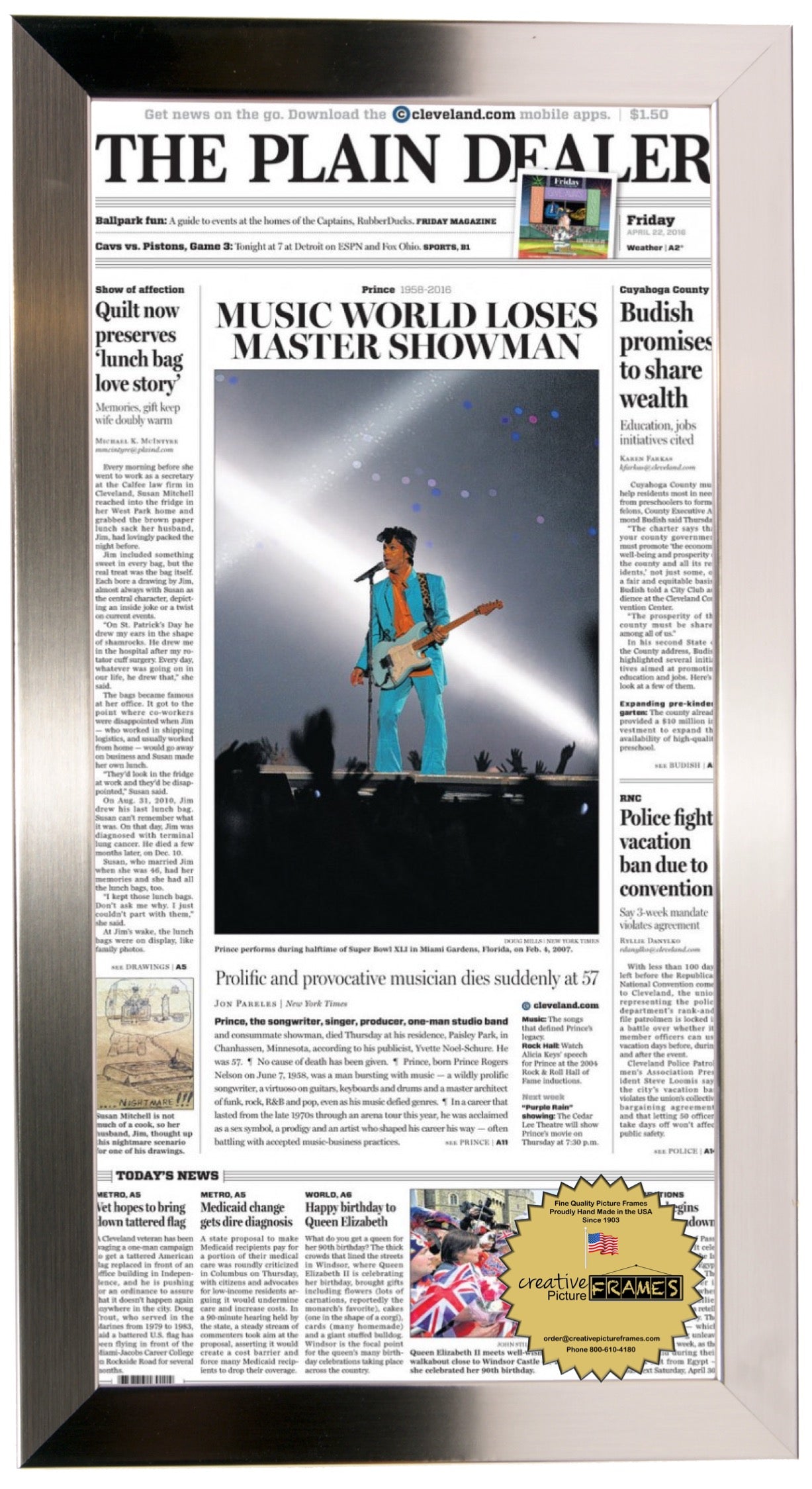 11x22 Newspaper in Stainless Steel Frame