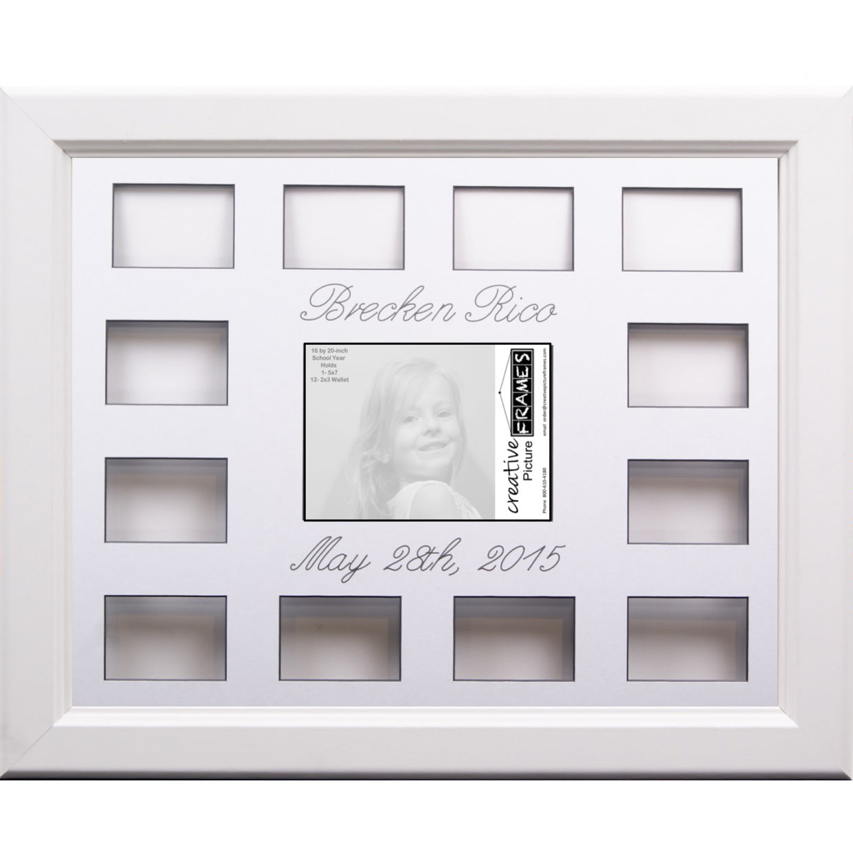 Personalized 12 Month Photo Collage - 16x20 Modern Frames