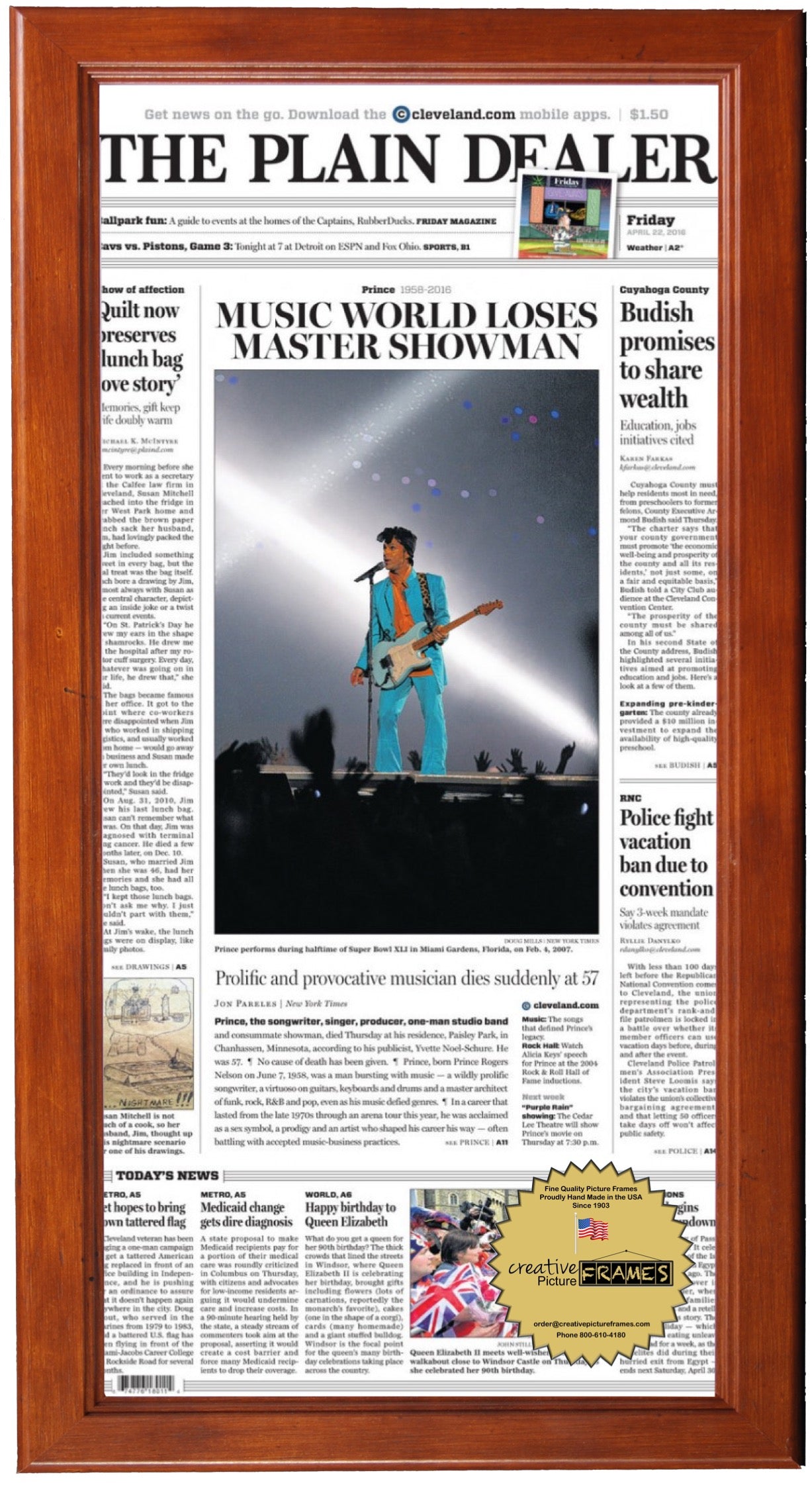 11x22 Newspaper in Walnut Frame
