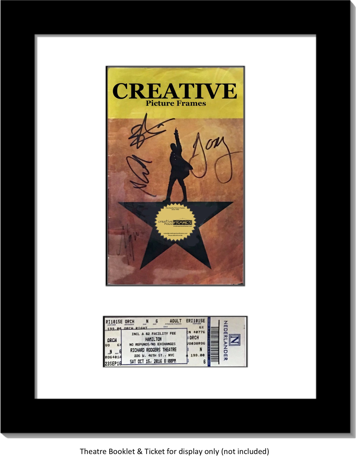 Theater Booklet with Ticket Manhattan Black Frame