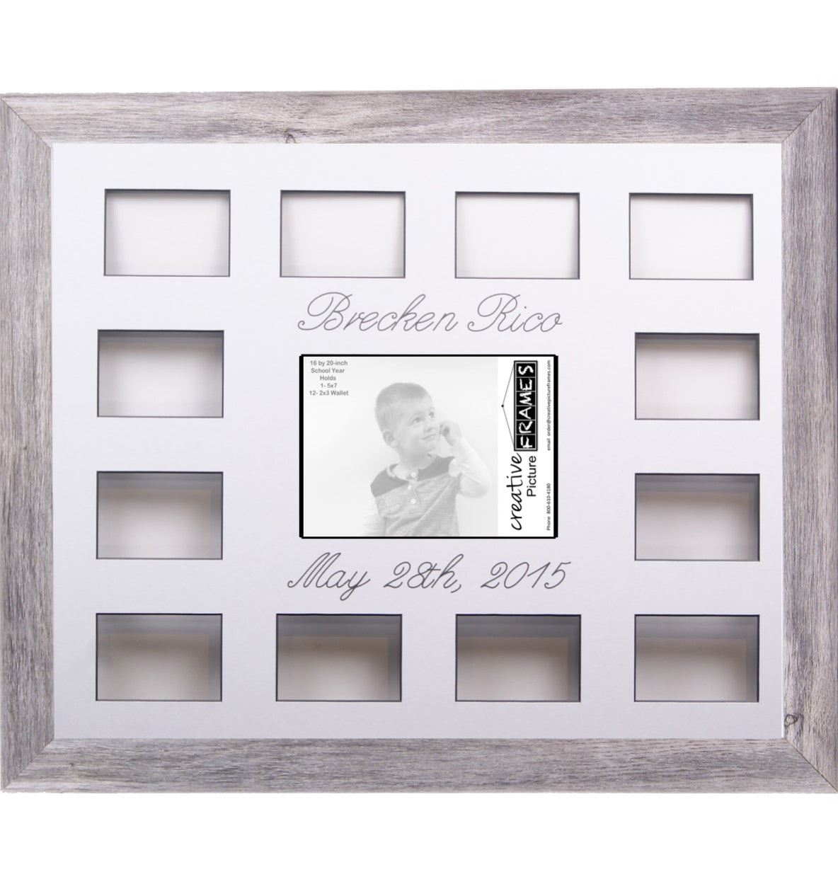 Personalized 12 Month Photo Collage - 16x20 Modern Frames