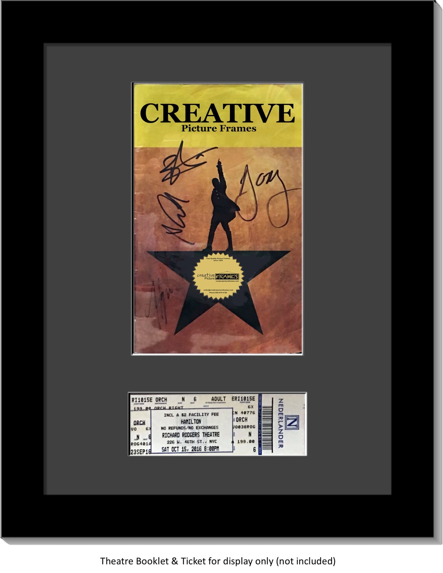 Theater Booklet with Ticket Manhattan Black Frame