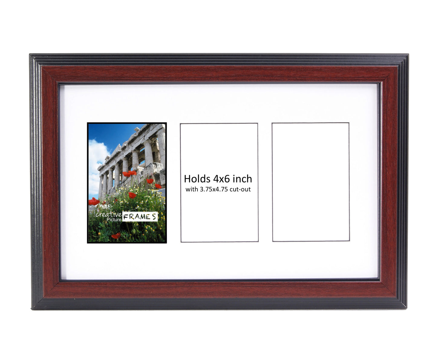 4x6 -inch Multi Opening Congress Mahogany Picture Frame Collage