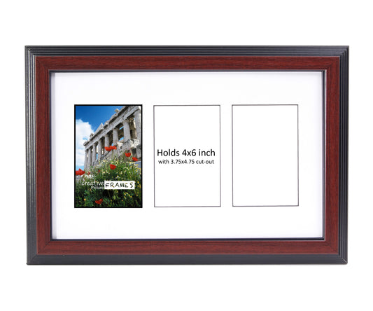 4x6 -inch Multi Opening Congress Mahogany Picture Frame Collage