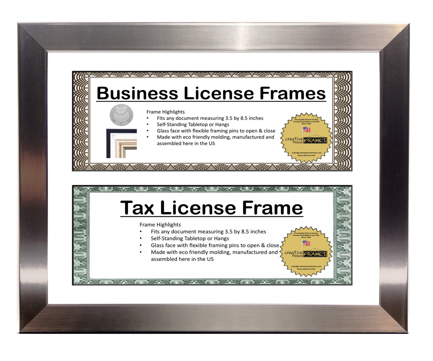 3.5x8.5 Double License Frame with Mat