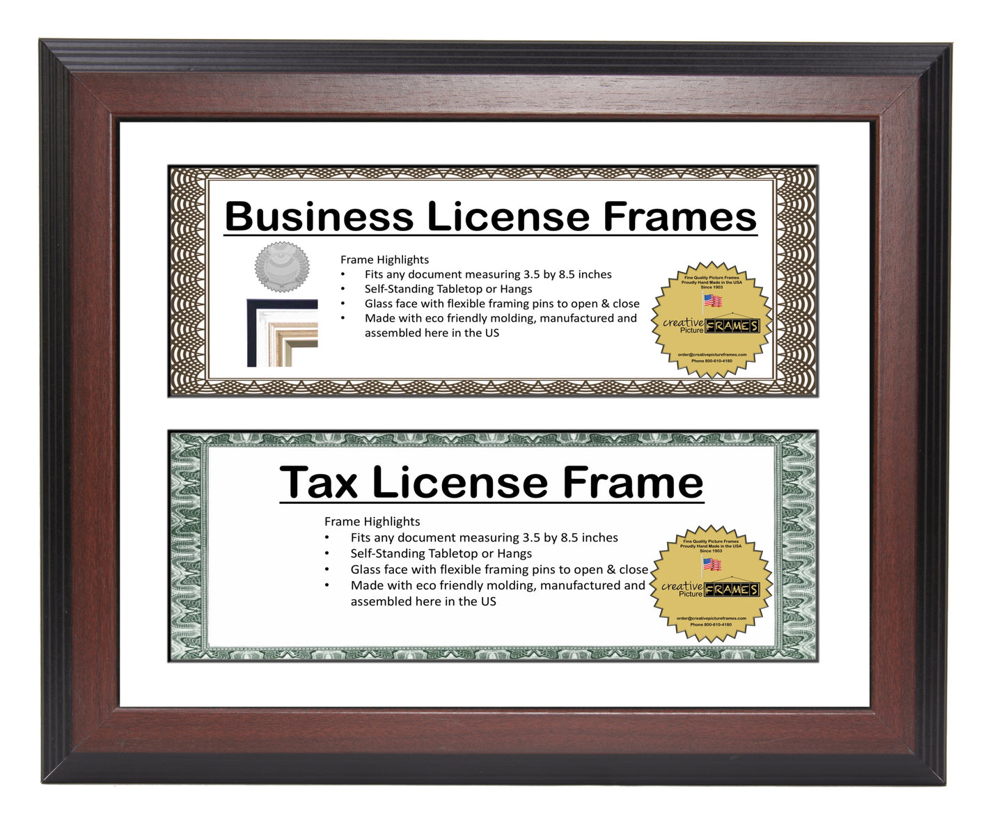 3.5x8.5 Double License Frame with Mat