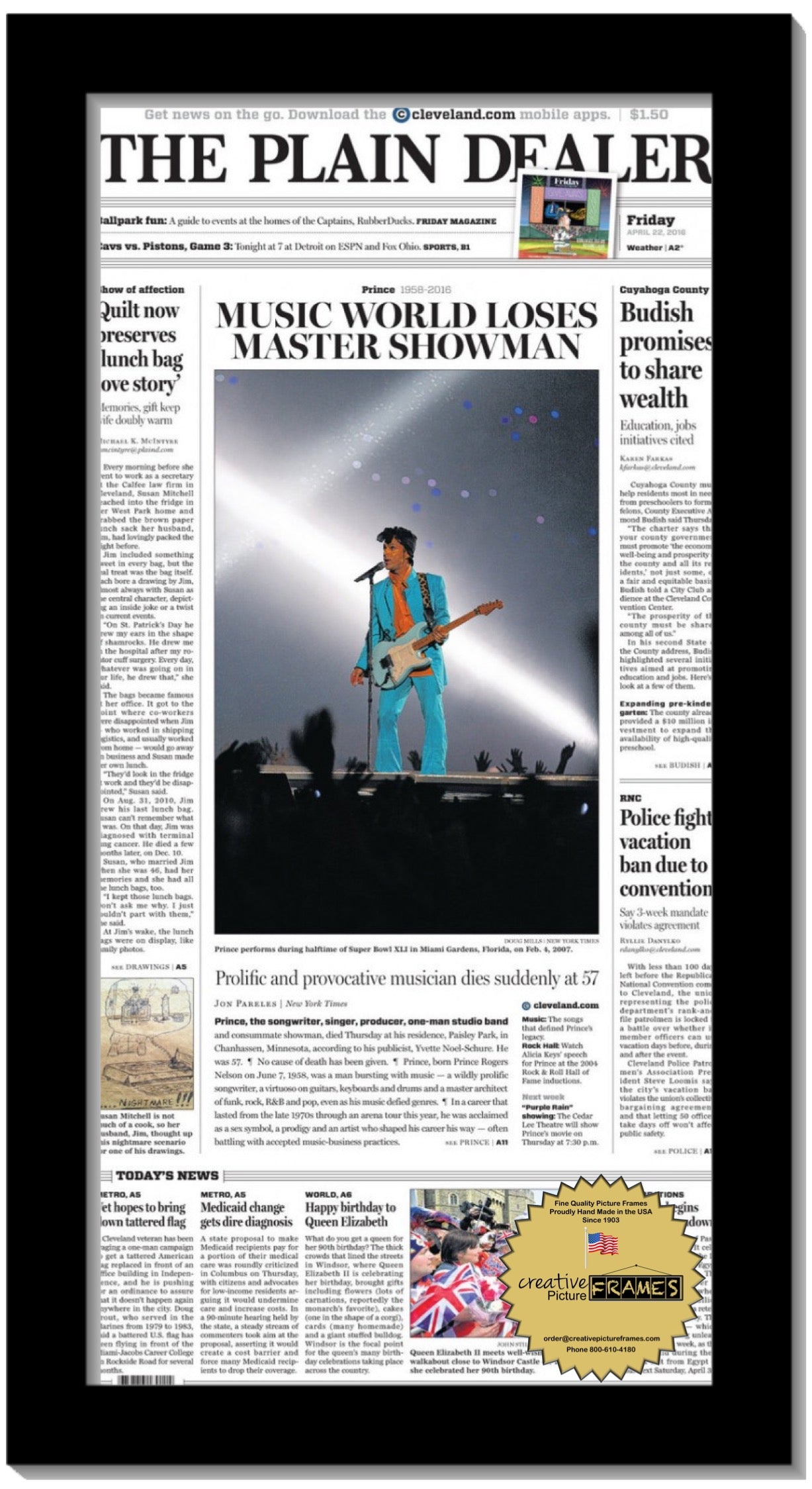 11x22 Black Newspaper Frame
