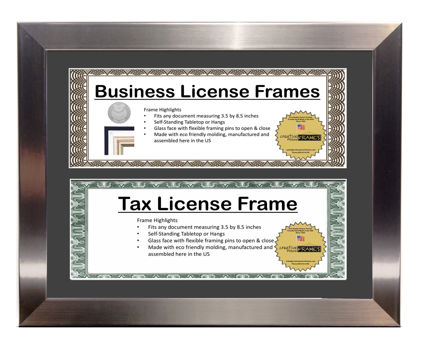 3.5x8.5 Double License Frame with Mat