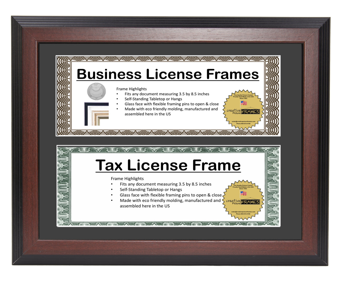 3.5x8.5 Double License Frame with Mat