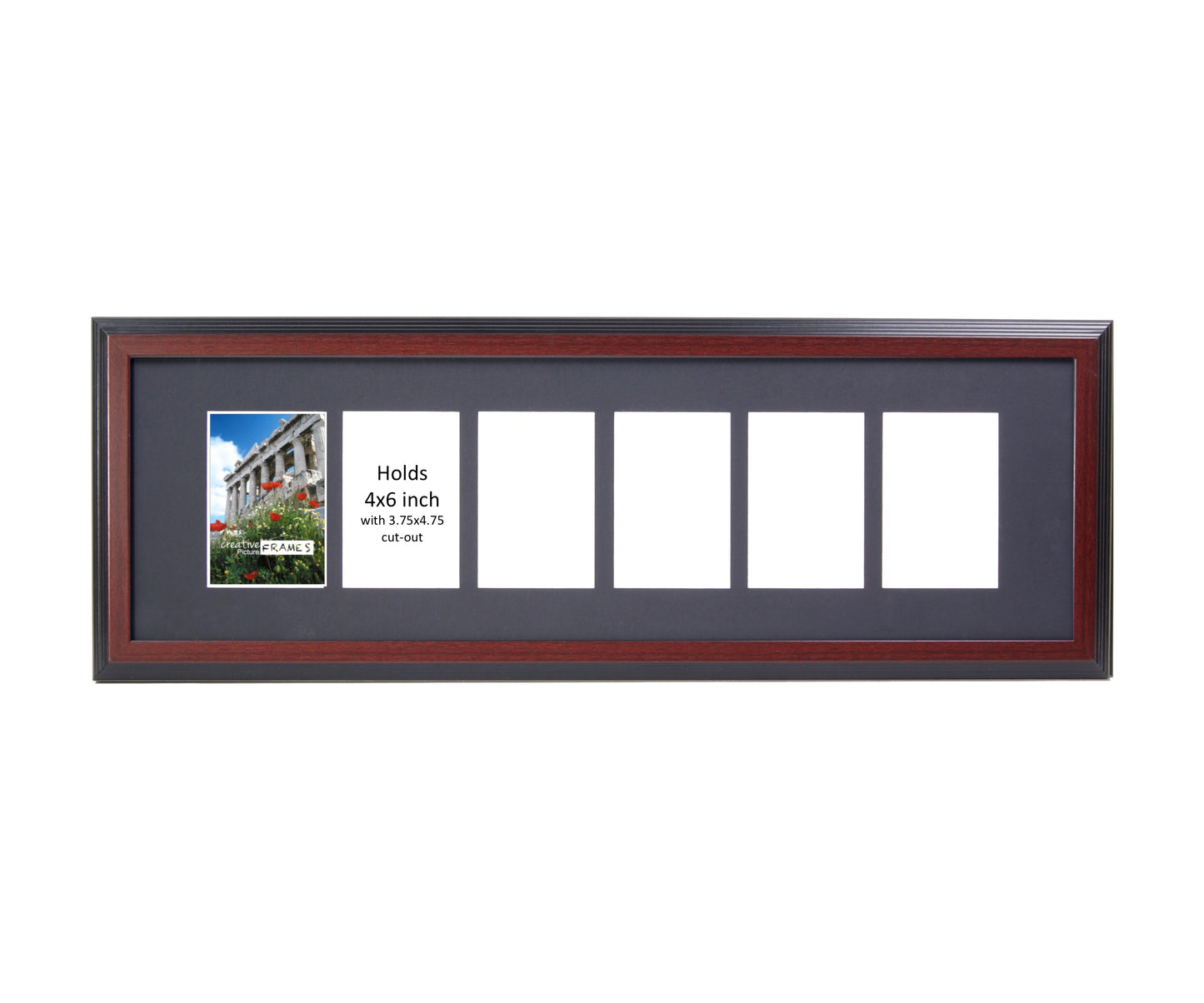 4x6 -inch Multi Opening Congress Mahogany Picture Frame Collage