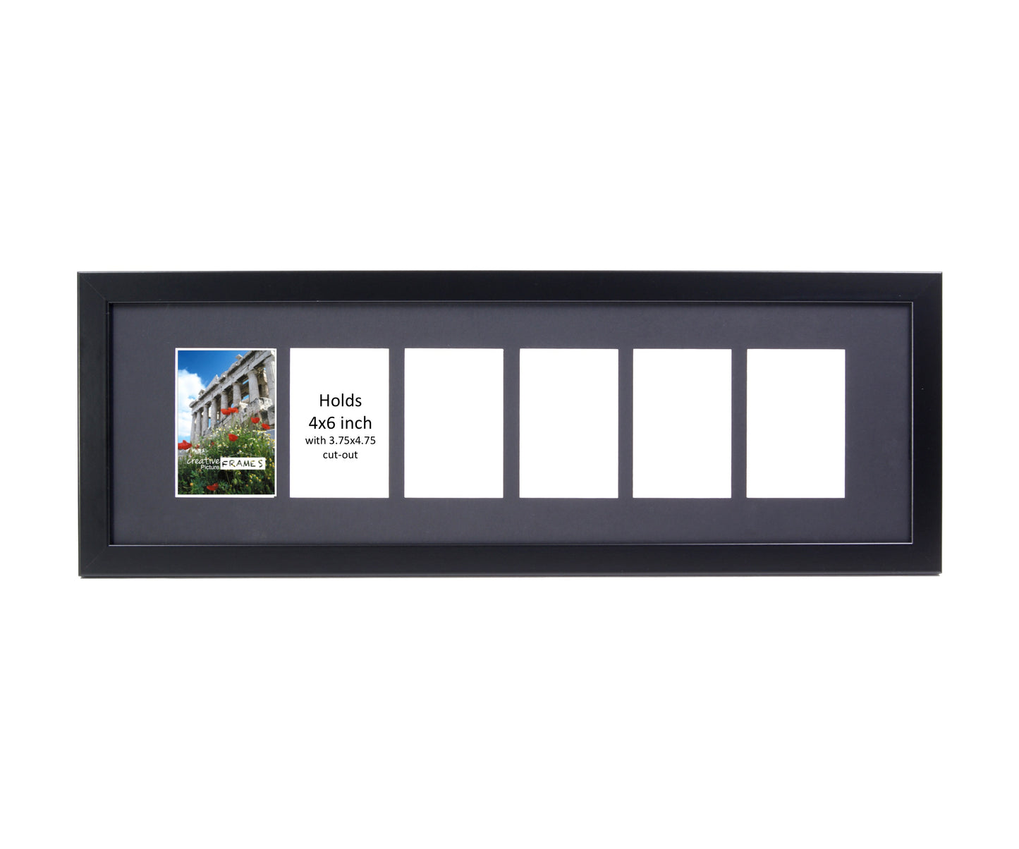 4x6-inch Multi 1-14 Opening Black Picture Frame