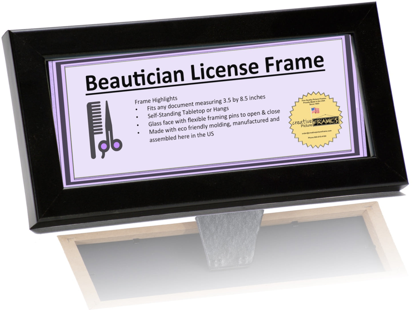 4x9 Cosmetology License Frame