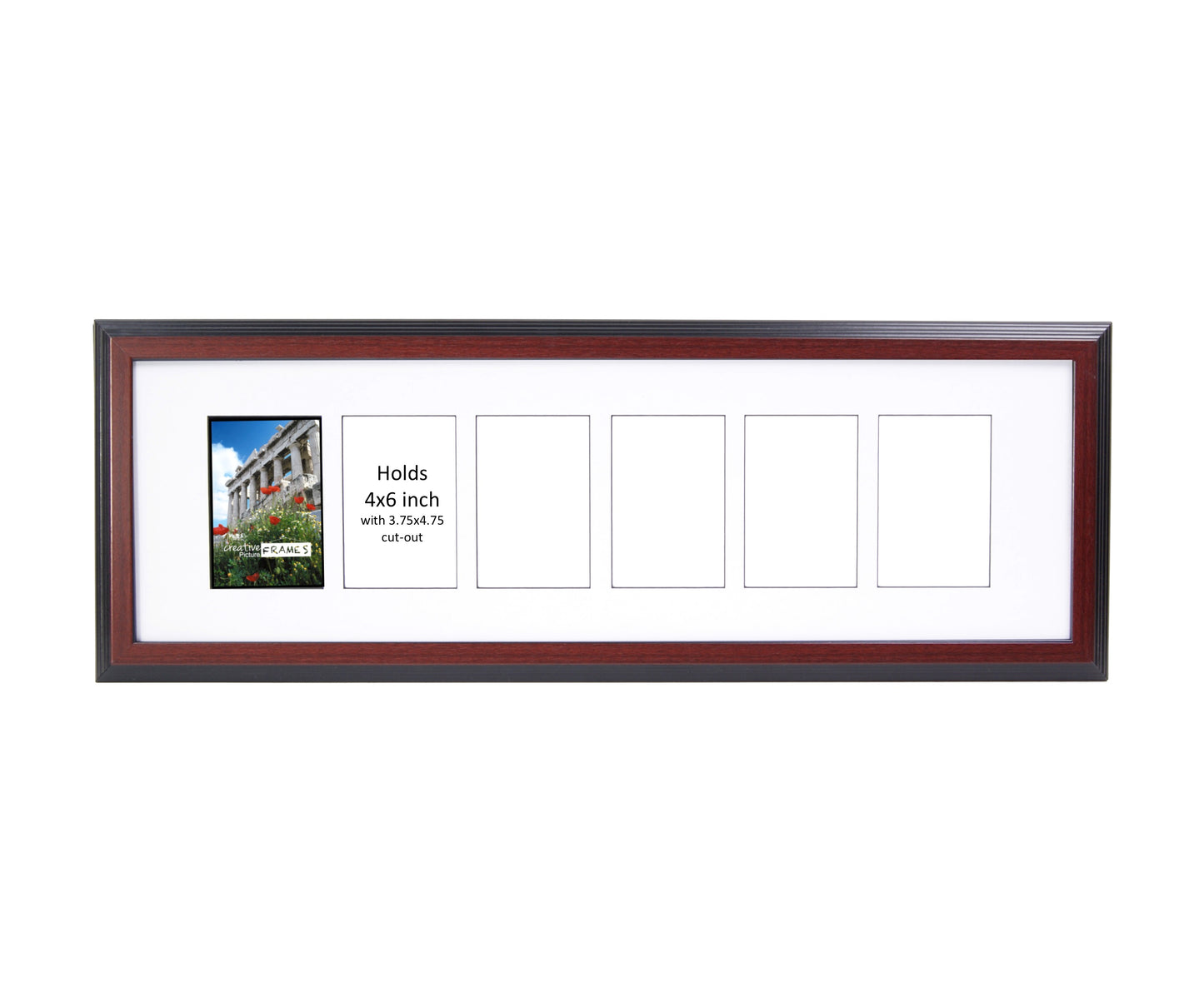 4x6 -inch Multi Opening Congress Mahogany Picture Frame Collage